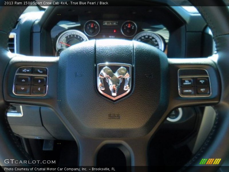 True Blue Pearl / Black 2013 Ram 1500 Sport Crew Cab 4x4