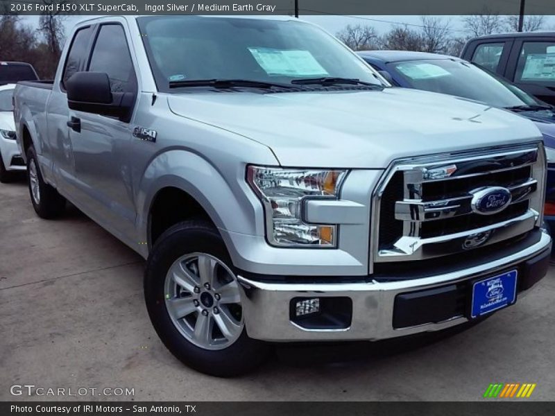 Ingot Silver / Medium Earth Gray 2016 Ford F150 XLT SuperCab