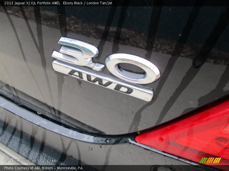 Ebony Black / London Tan/Jet 2013 Jaguar XJ XJL Portfolio AWD