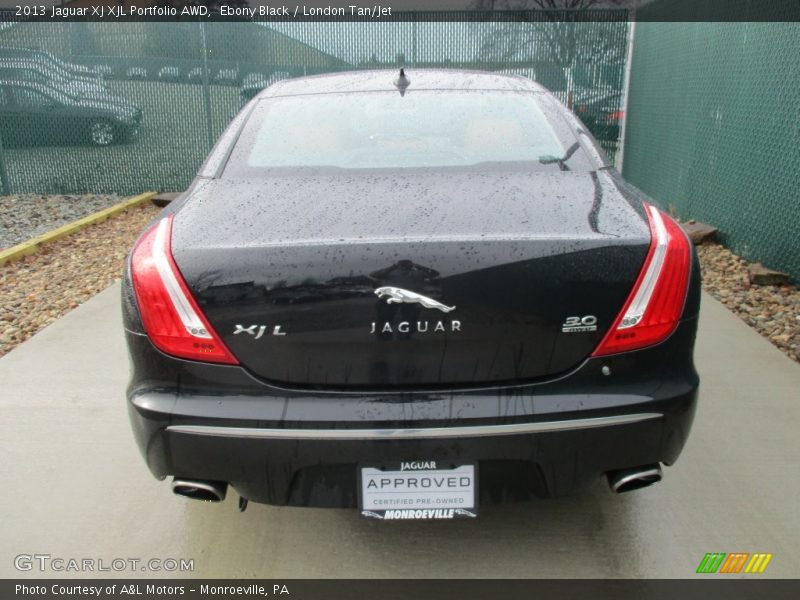 Ebony Black / London Tan/Jet 2013 Jaguar XJ XJL Portfolio AWD
