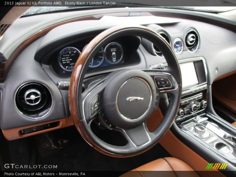 Ebony Black / London Tan/Jet 2013 Jaguar XJ XJL Portfolio AWD