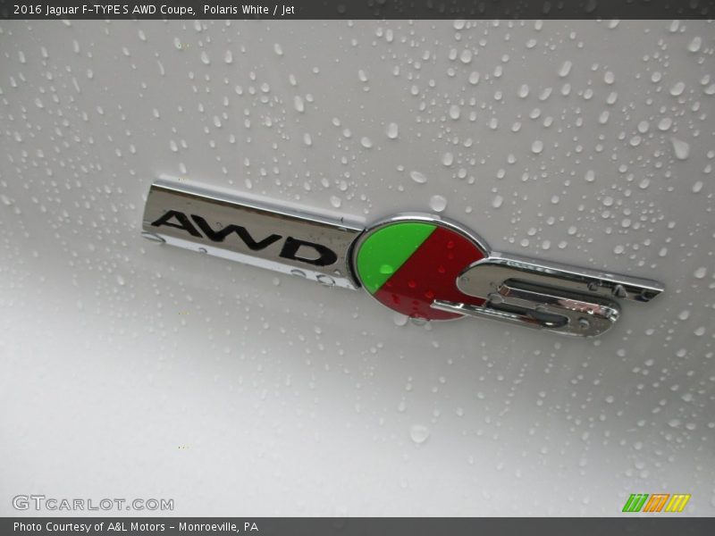 Polaris White / Jet 2016 Jaguar F-TYPE S AWD Coupe