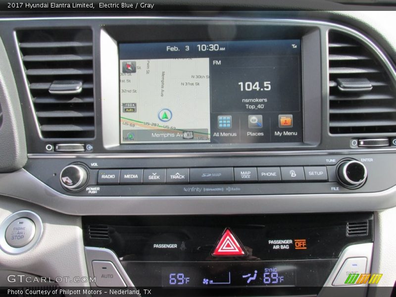 Navigation of 2017 Elantra Limited