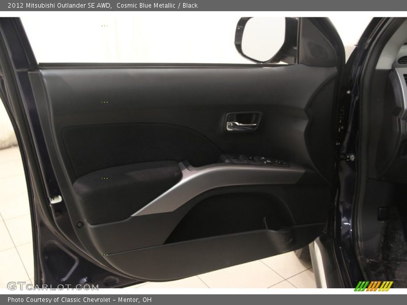 Cosmic Blue Metallic / Black 2012 Mitsubishi Outlander SE AWD