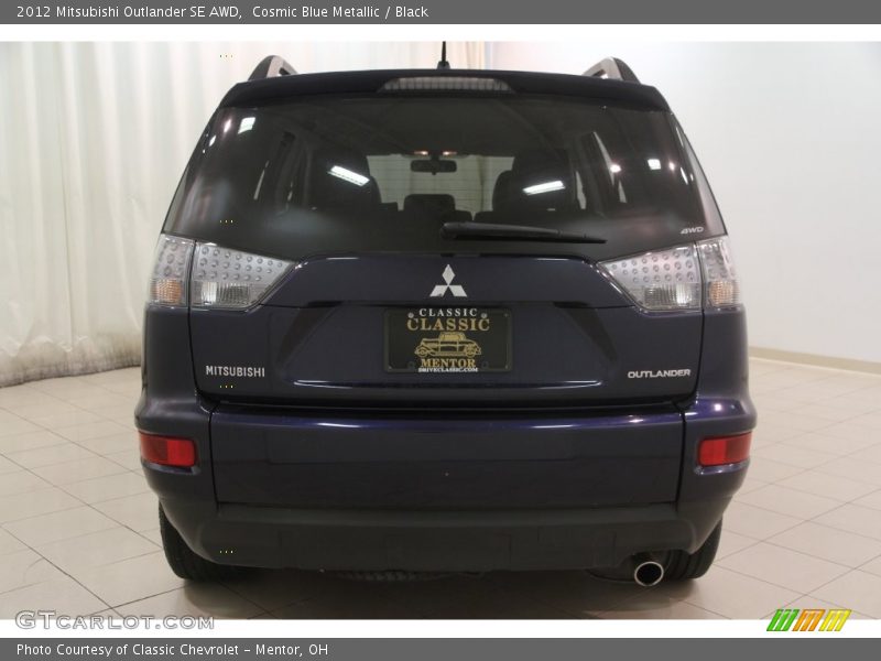Cosmic Blue Metallic / Black 2012 Mitsubishi Outlander SE AWD