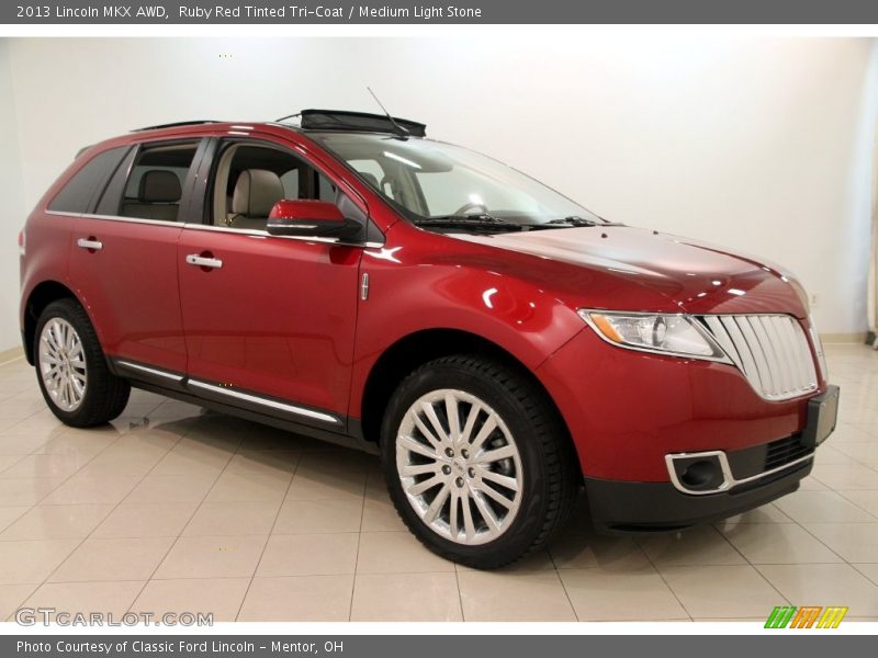 Ruby Red Tinted Tri-Coat / Medium Light Stone 2013 Lincoln MKX AWD
