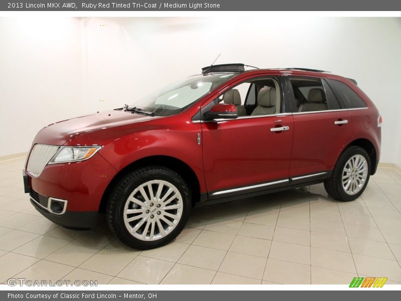 Ruby Red Tinted Tri-Coat / Medium Light Stone 2013 Lincoln MKX AWD