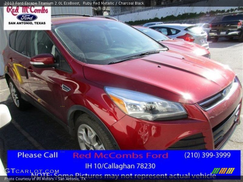 Ruby Red Metallic / Charcoal Black 2013 Ford Escape Titanium 2.0L EcoBoost