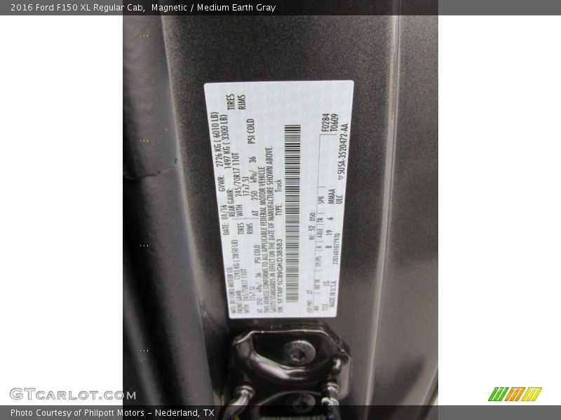 Magnetic / Medium Earth Gray 2016 Ford F150 XL Regular Cab