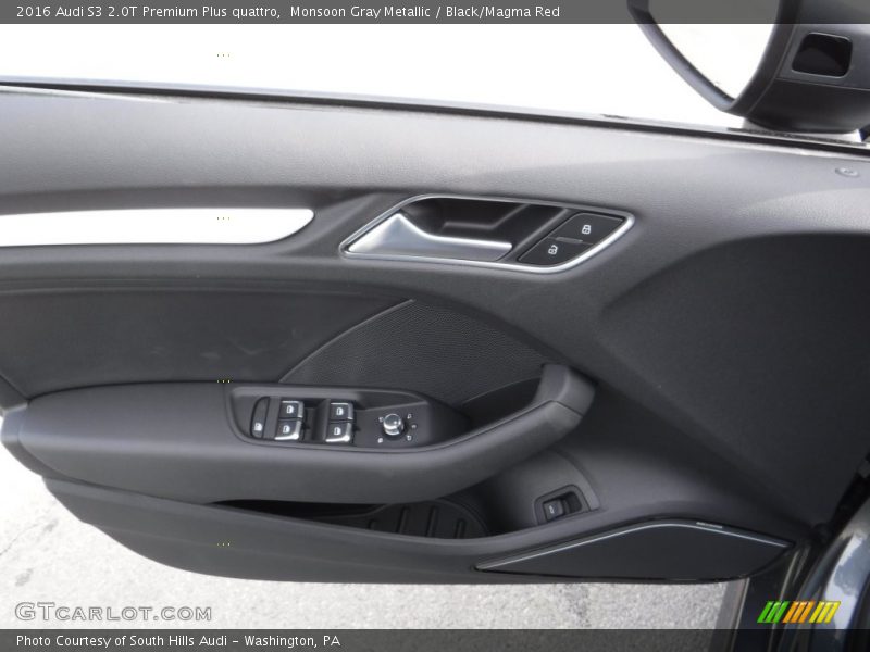 Monsoon Gray Metallic / Black/Magma Red 2016 Audi S3 2.0T Premium Plus quattro