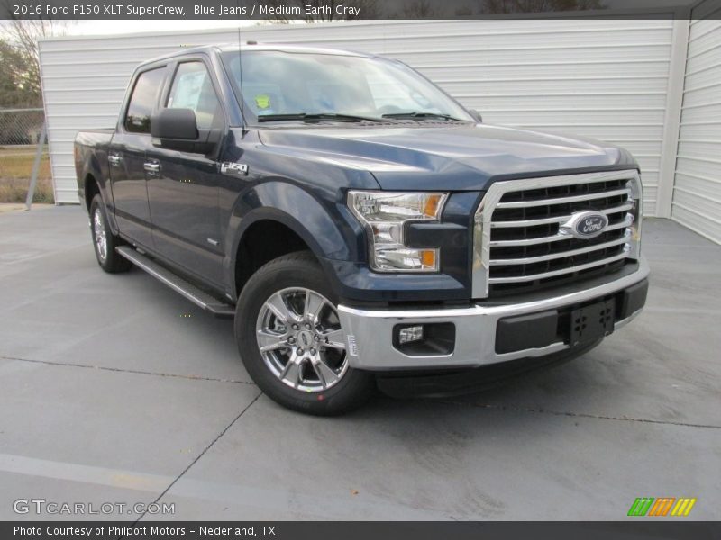Blue Jeans / Medium Earth Gray 2016 Ford F150 XLT SuperCrew