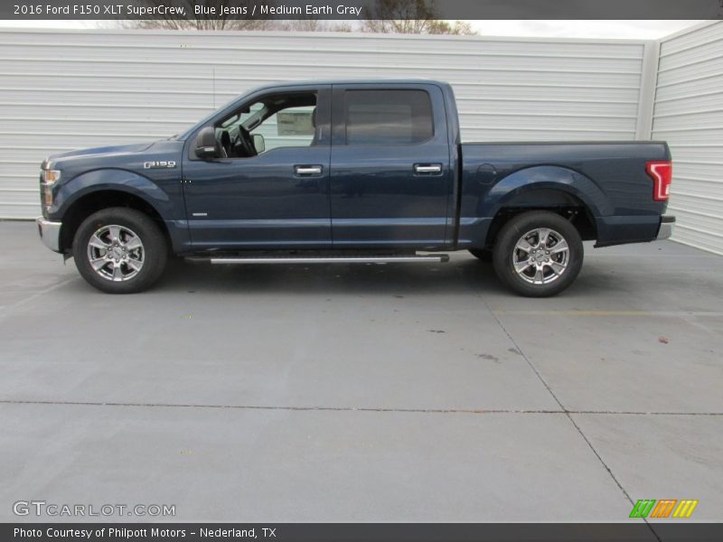 Blue Jeans / Medium Earth Gray 2016 Ford F150 XLT SuperCrew