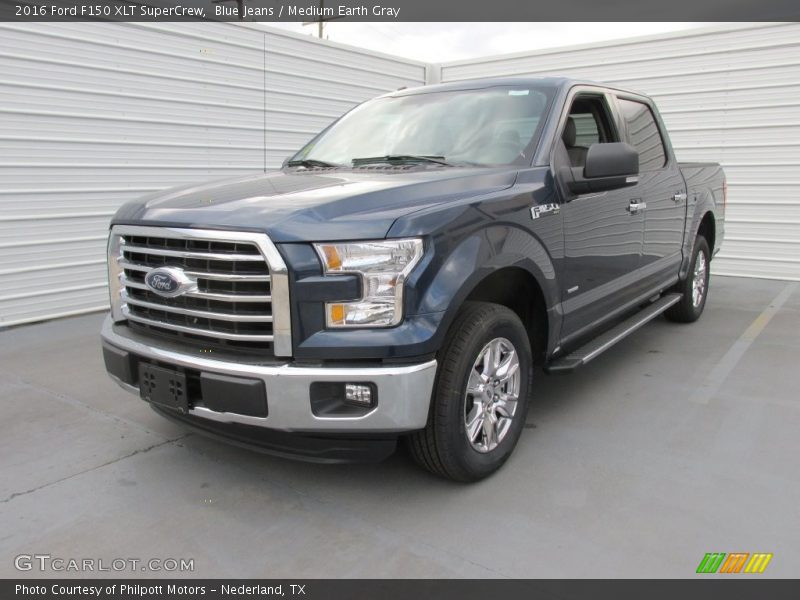 Blue Jeans / Medium Earth Gray 2016 Ford F150 XLT SuperCrew