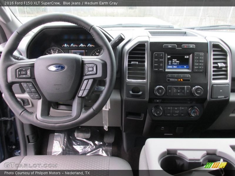 Blue Jeans / Medium Earth Gray 2016 Ford F150 XLT SuperCrew