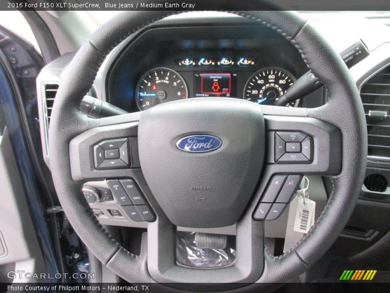 Blue Jeans / Medium Earth Gray 2016 Ford F150 XLT SuperCrew