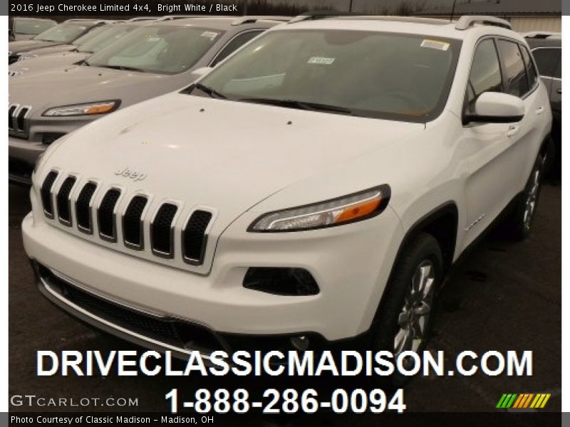 Bright White / Black 2016 Jeep Cherokee Limited 4x4