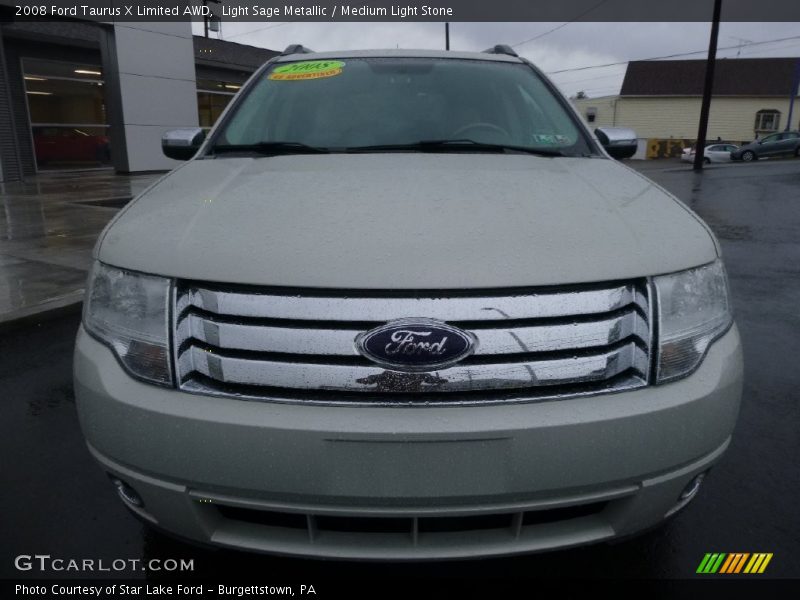 Light Sage Metallic / Medium Light Stone 2008 Ford Taurus X Limited AWD