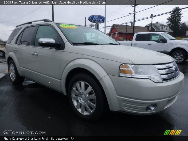 Light Sage Metallic / Medium Light Stone 2008 Ford Taurus X Limited AWD