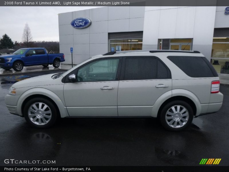 Light Sage Metallic / Medium Light Stone 2008 Ford Taurus X Limited AWD