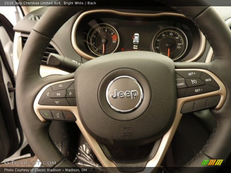 Bright White / Black 2016 Jeep Cherokee Limited 4x4