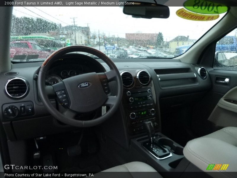 Light Sage Metallic / Medium Light Stone 2008 Ford Taurus X Limited AWD