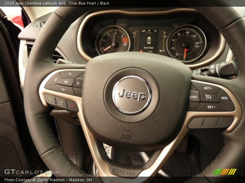 True Blue Pearl / Black 2016 Jeep Cherokee Latitude 4x4