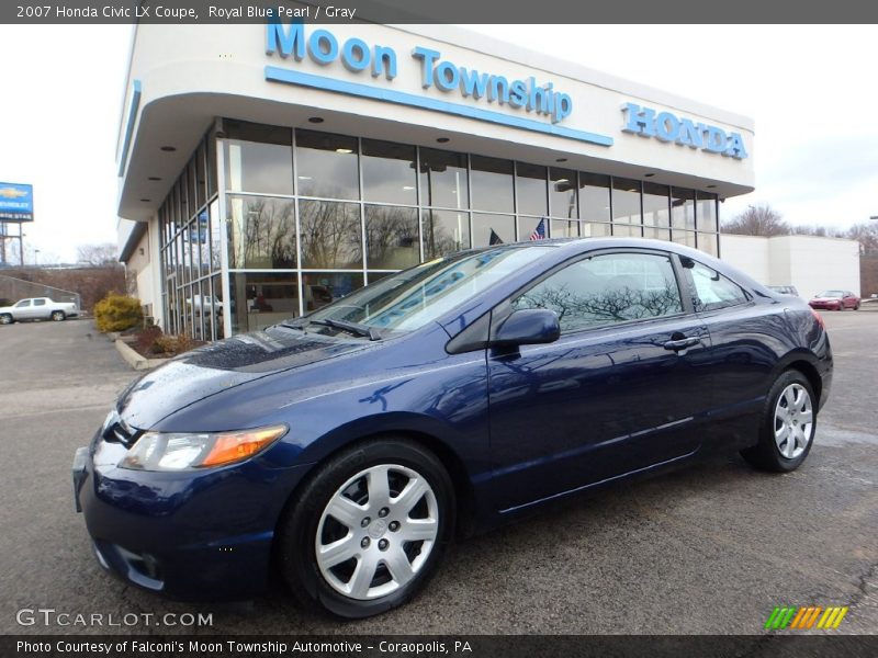 Royal Blue Pearl / Gray 2007 Honda Civic LX Coupe
