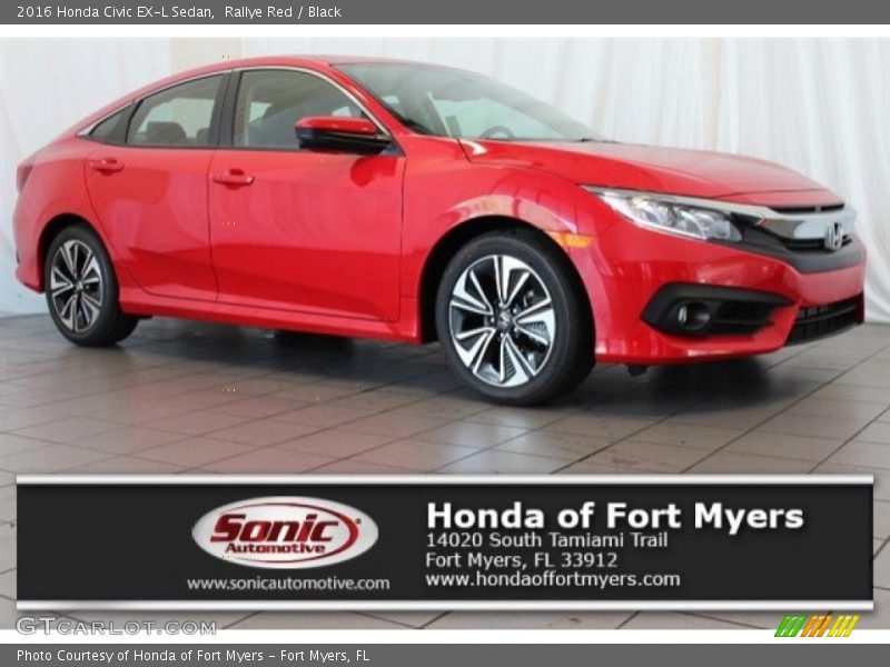 Rallye Red / Black 2016 Honda Civic EX-L Sedan