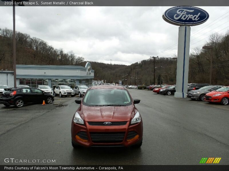 Sunset Metallic / Charcoal Black 2016 Ford Escape S