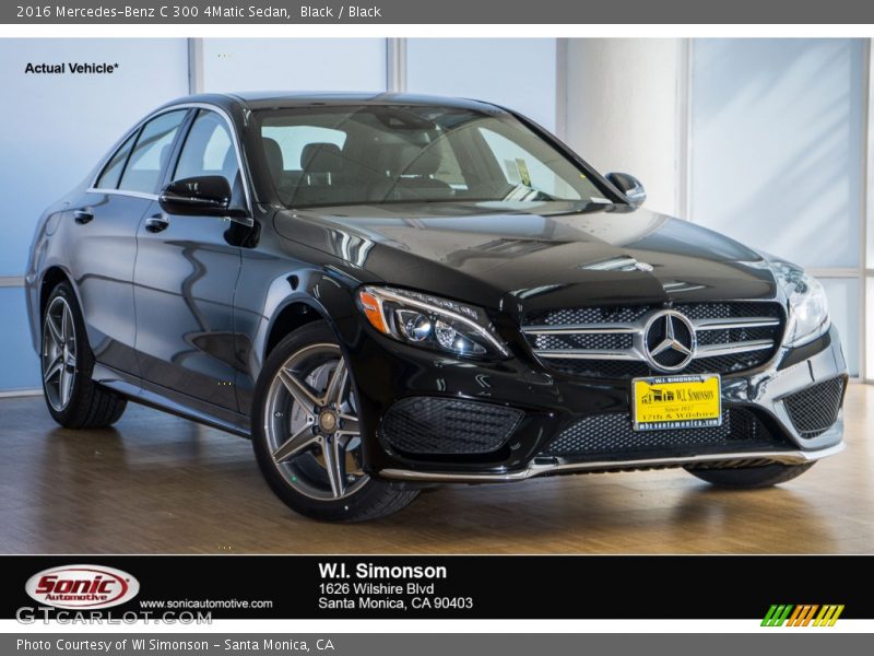 Black / Black 2016 Mercedes-Benz C 300 4Matic Sedan