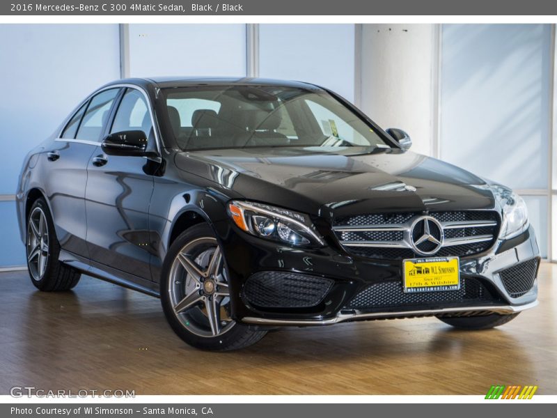 Black / Black 2016 Mercedes-Benz C 300 4Matic Sedan