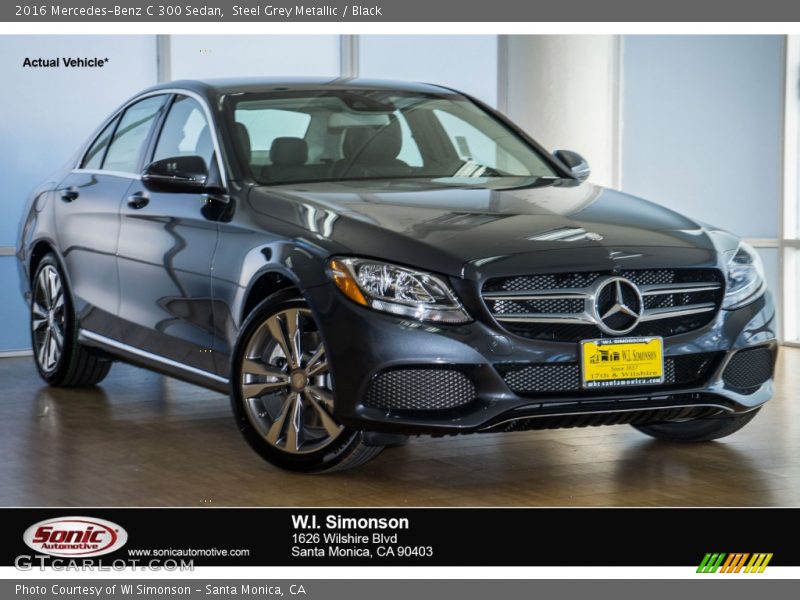 Steel Grey Metallic / Black 2016 Mercedes-Benz C 300 Sedan