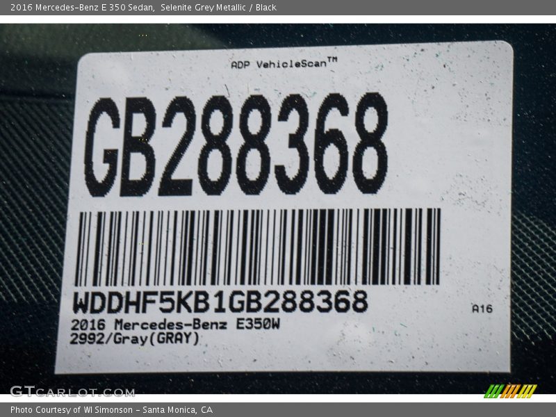 Selenite Grey Metallic / Black 2016 Mercedes-Benz E 350 Sedan