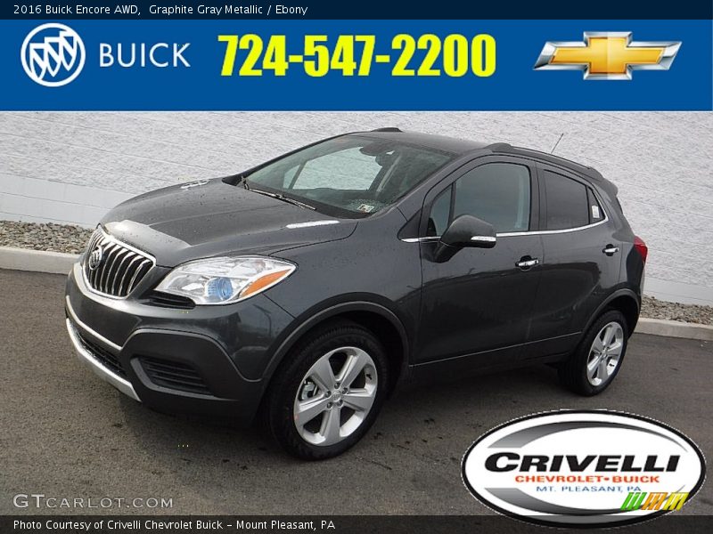 Graphite Gray Metallic / Ebony 2016 Buick Encore AWD