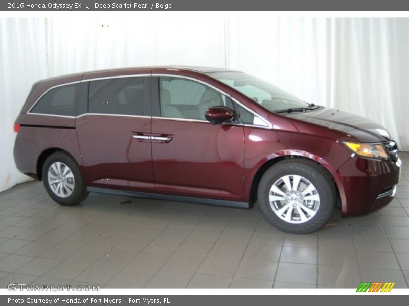 Deep Scarlet Pearl / Beige 2016 Honda Odyssey EX-L