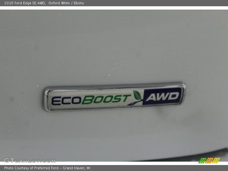 Oxford White / Ebony 2016 Ford Edge SE AWD
