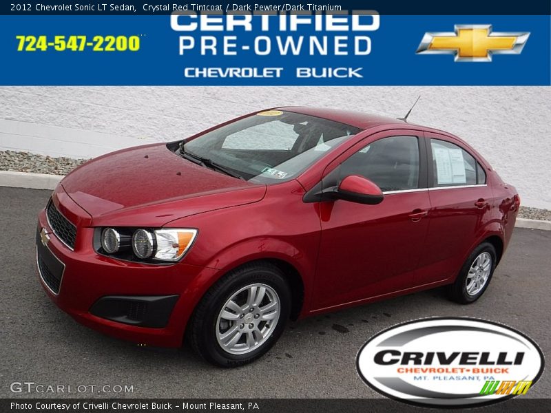 Crystal Red Tintcoat / Dark Pewter/Dark Titanium 2012 Chevrolet Sonic LT Sedan