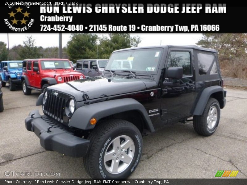 Black / Black 2016 Jeep Wrangler Sport