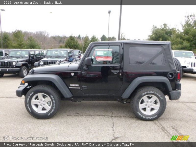 Black / Black 2016 Jeep Wrangler Sport