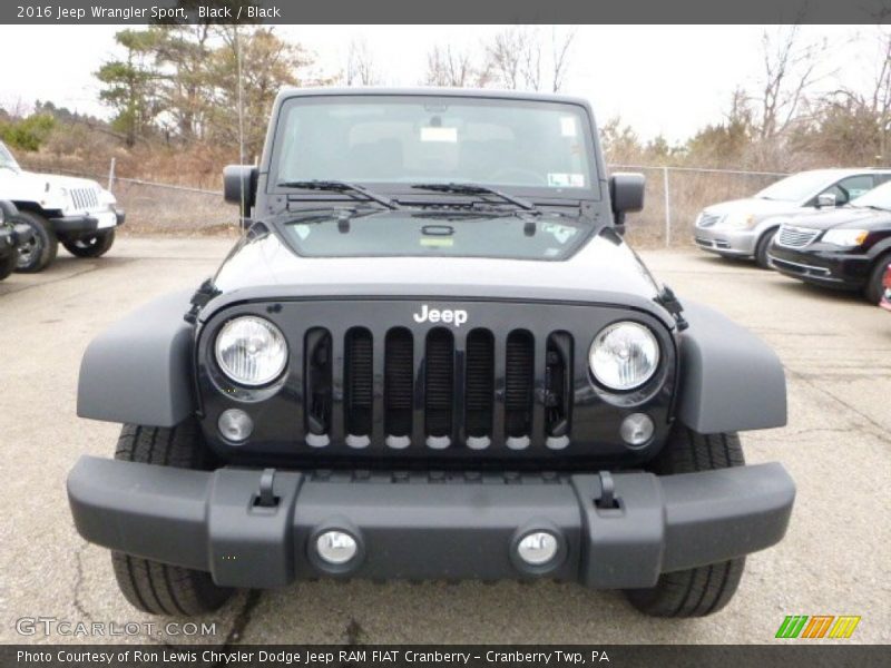Black / Black 2016 Jeep Wrangler Sport