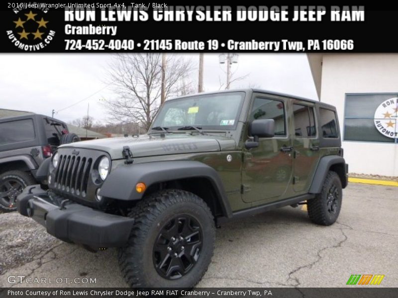Tank / Black 2016 Jeep Wrangler Unlimited Sport 4x4
