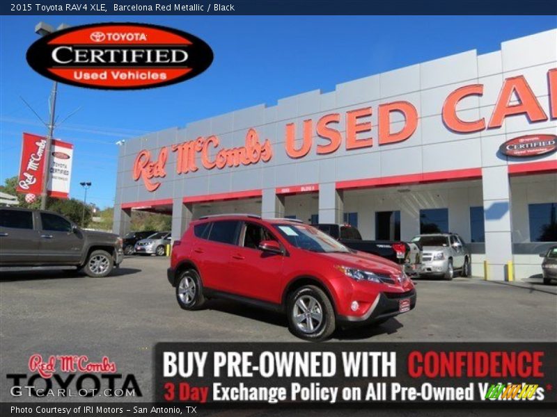 Barcelona Red Metallic / Black 2015 Toyota RAV4 XLE