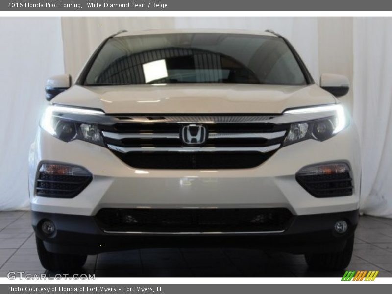 White Diamond Pearl / Beige 2016 Honda Pilot Touring