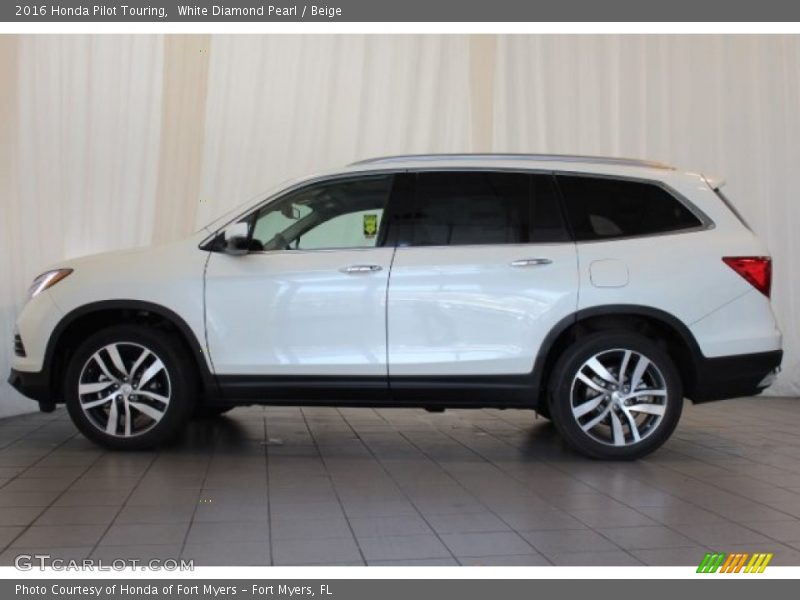 White Diamond Pearl / Beige 2016 Honda Pilot Touring