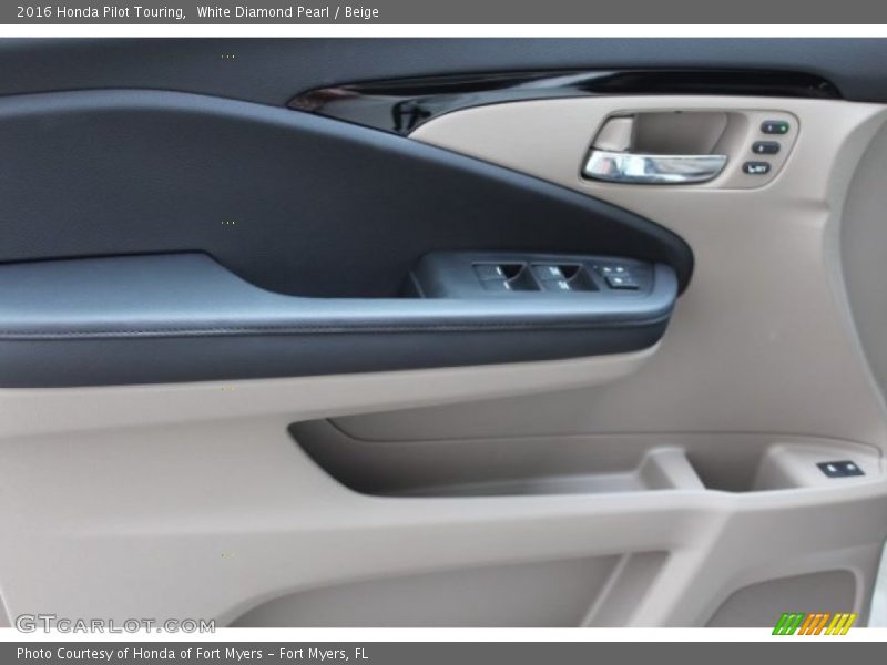 White Diamond Pearl / Beige 2016 Honda Pilot Touring
