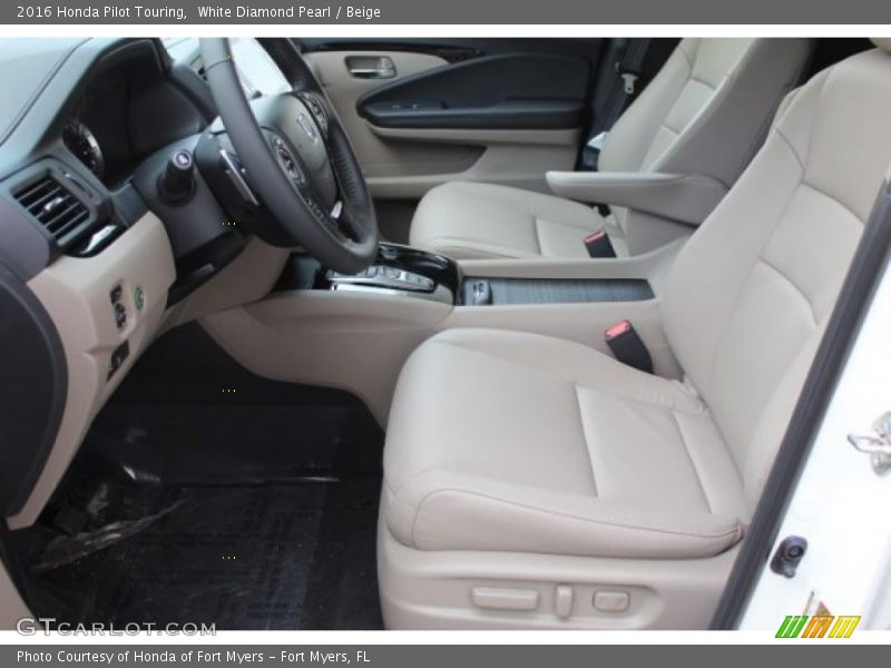 White Diamond Pearl / Beige 2016 Honda Pilot Touring