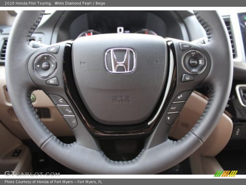 White Diamond Pearl / Beige 2016 Honda Pilot Touring
