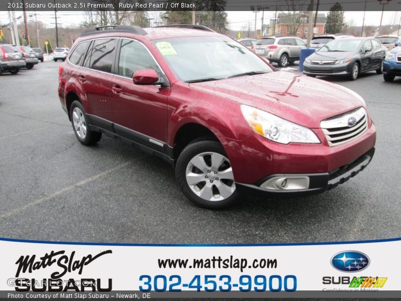 Ruby Red Pearl / Off Black 2012 Subaru Outback 2.5i Premium