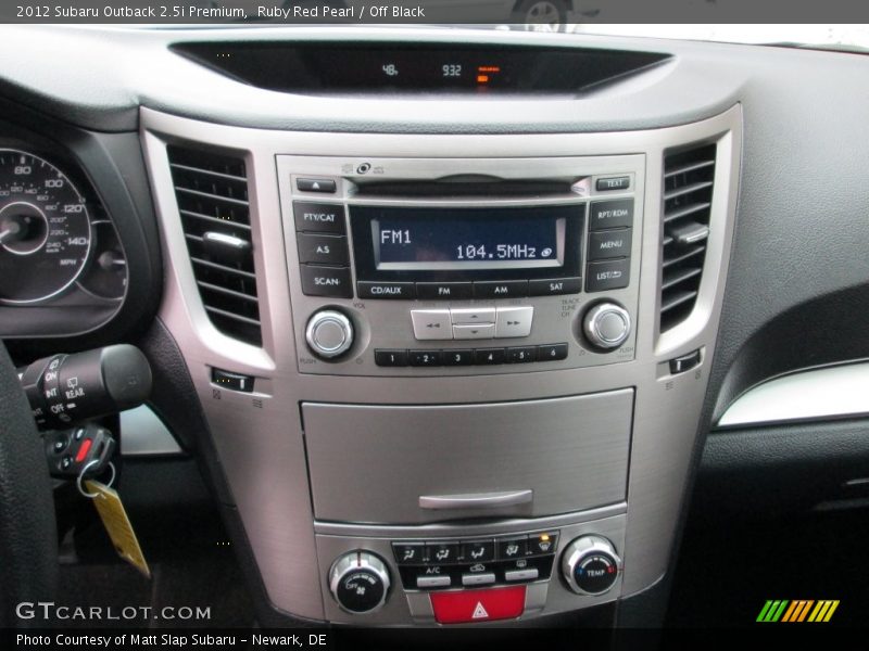 Ruby Red Pearl / Off Black 2012 Subaru Outback 2.5i Premium