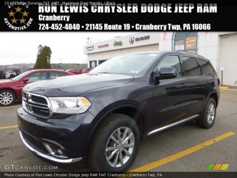 Maximum Steel Metallic / Black 2016 Dodge Durango SXT AWD
